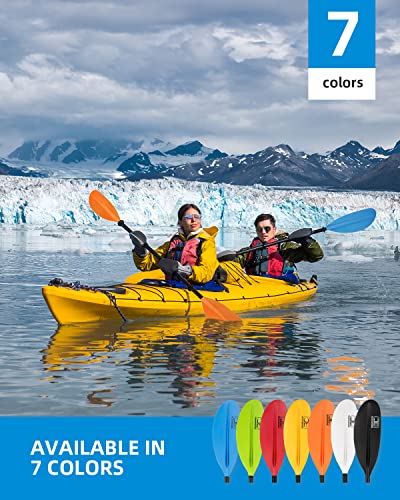 OCEANBROAD Kayak Paddle 86in/218cm Alloy Shaft Kayaking Boating Canoeing Oar with Paddle Leash 1 Paddle