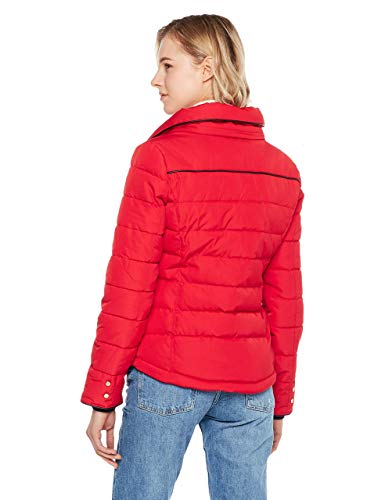 ROYAL MATRIX Women's Winter Hooded Puffer Jacket Short Thickened Warm Quilted Coat Cropped Bubble Jacket (Christmas Red, 14)