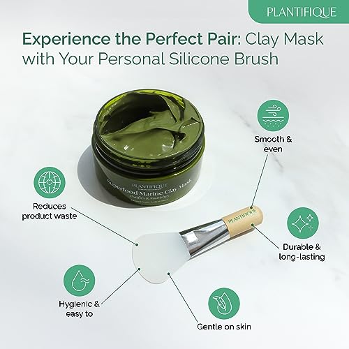 PLANTIFIQUE Korean Skin Care Detox Face Mask with Avocado & Superfoods - Clay Mask Dermatologist Tested, Hydrating Mud Mask for Face and Body - Vegan Face Masks Skincare 3.4 Oz/100ml