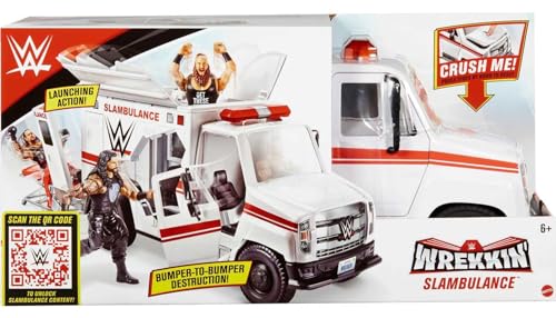 WWE Slambulance Wrekkin' Vehicle Breakaway Ambulance, for 6-Inch Action Figure [Amazon Exclusive]