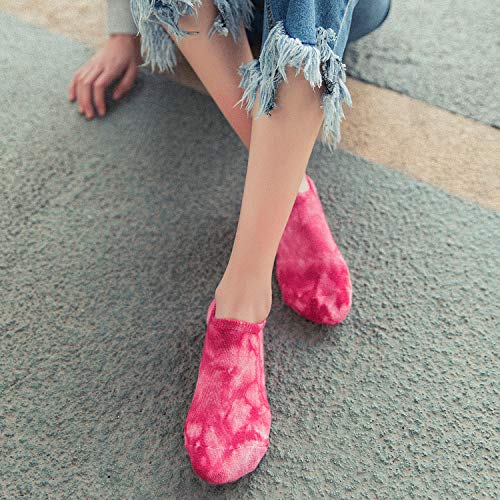Bienvenu 5 Pack Colorful Pattern Low Cut Casual Liner Socks Tie Dye No Show Socks Hidden Invisible
