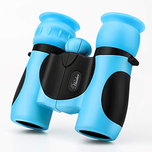 Kids Binoculars 8x21 High-Resolution Real Optics Compact Binoculars Kids Toy for Boys and Girls,Small Telescope for Kids Bird Watching, Travel, Safari, Adventure, Outdoor Fun (Blue)