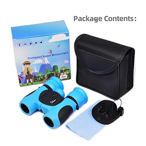 Kids Binoculars 8x21 High-Resolution Real Optics Compact Binoculars Kids Toy for Boys and Girls,Small Telescope for Kids Bird Watching, Travel, Safari, Adventure, Outdoor Fun (Blue)