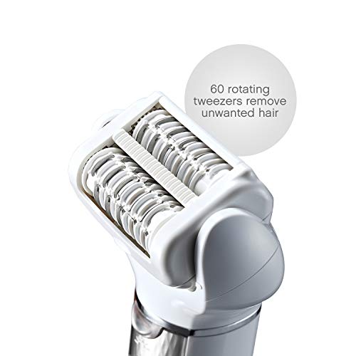 Panasonic Cordless Shaver & Epilator for Women With 7 Attachments, Gentle Wet/Dry Hair Removal, Foot Scrubber & Body Cleansing Brush, ES-EL9A-S