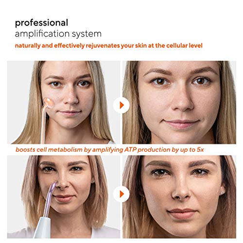 NuDerma Professional Skin Therapy Wand - Portable High Frequency Skin Therapy Machine with 6 Neon & Argon Wands – Boost Your Skin – Clear Firm & Tighten