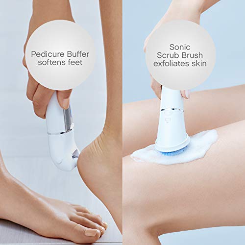 Panasonic Cordless Shaver & Epilator for Women With 7 Attachments, Gentle Wet/Dry Hair Removal, Foot Scrubber & Body Cleansing Brush, ES-EL9A-S