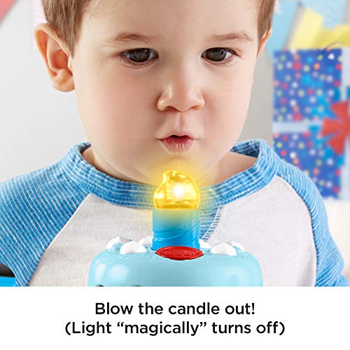 Thomas & Friends Fisher-Price Birthday Wish Thomas, Musical Push-Along Toy Train Engine with Light-up Birthday Cake for Toddlers and preschoolers Ages 12 Months & Older