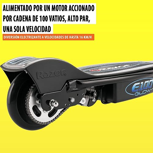 Razor E100 Electric Scooter for Kids Ages 8+ - 8" Pneumatic Front Tire, Hand-Operated Front Brake, Up to 10 mph and 40 min of Ride Time, For Riders up to 120 lbs
