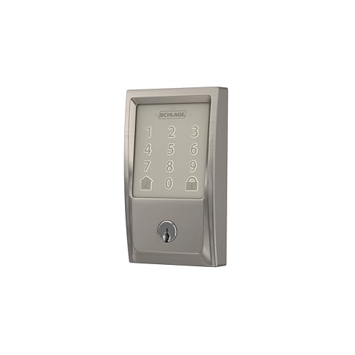 Schlage Encode Smart Wi-Fi Deadbolt with Century Trim in Satin Nickel