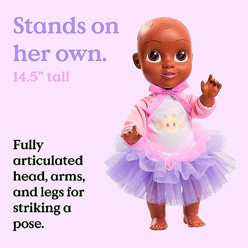 Qai Qai Doll by Serena Williams, Doll for Baby Girls with Coloring House Box 14.5in, Includes Removable Outfit with Tutu and Onesie, Stands Alone, Baby Doll for Ages 3+, by Just Play