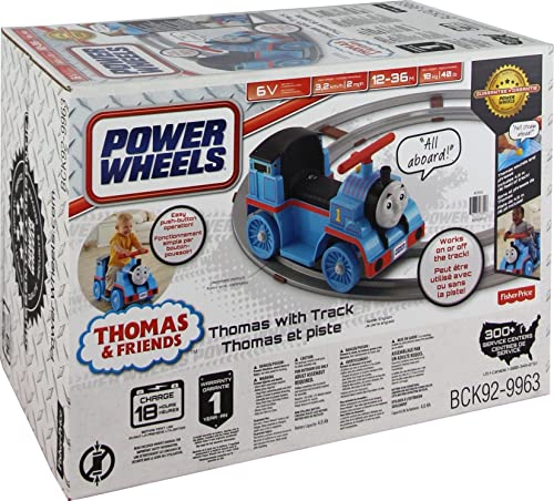 Fisher-Price Power Wheels Thomas and Friends Thomas Vehicle with Track, 6V Battery-Powered Ride-On Toy Train for Toddlers Ages 1 To 3 Years [Amazon Exclusive]