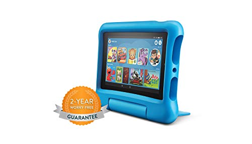 Fire 7 Kids tablet, 7" Display, ages 3-7, 16 GB, (2019 release), Blue Kid-Proof Case