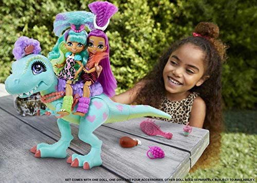 Cave Club Rockelle Doll and Tyrasaurus Dinosaur Pal Playset with Accessories, Gift for 4 Year Olds and up