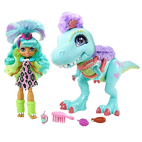 Cave Club Rockelle Doll and Tyrasaurus Dinosaur Pal Playset with Accessories, Gift for 4 Year Olds and up