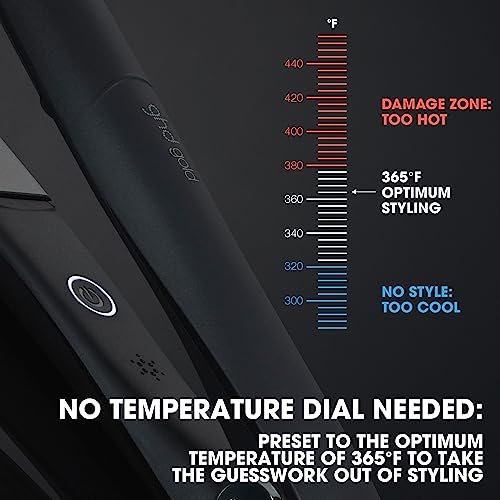 ghd Gold Styler | 1" Flat Iron Hair Straightener, Ceramic Straightening Iron Professional Styling Tool for Stronger Hair & More Color Protection | Black