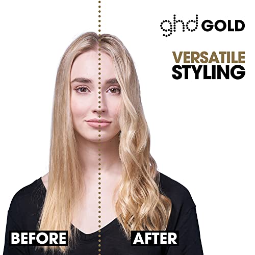 ghd Gold Styler | 1" Flat Iron Hair Straightener, Ceramic Straightening Iron Professional Styling Tool for Stronger Hair & More Color Protection | Black