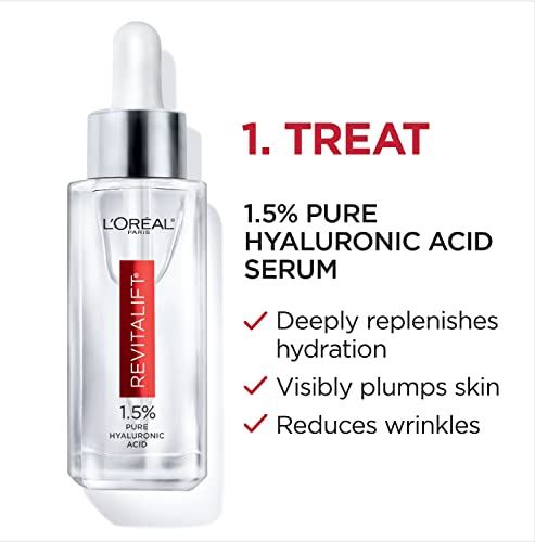L'Oreal Paris Revitalift Triple Power Anti-Aging Face Moisturizer & Hyaluronic Acid Face Serum, Paraben & Fragrance Free Regimen Kit, 2 Count