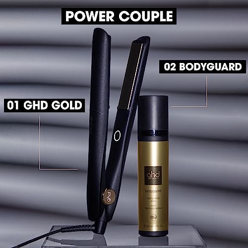 ghd Gold Styler | 1" Flat Iron Hair Straightener, Ceramic Straightening Iron Professional Styling Tool for Stronger Hair & More Color Protection | Black