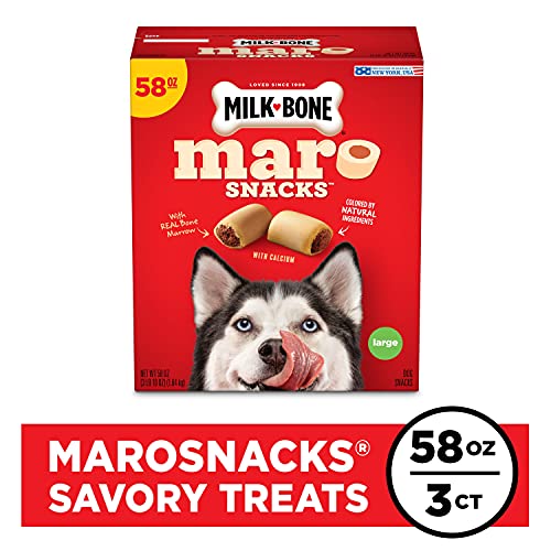Milk-Bone Maro-Snacks Dog Treats, Beef, 58 Ounce (Pack of 3) Packaging May Vary