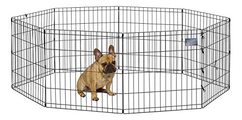 MidWest Foldable Metal Dog Exercise Pen / Pet Playpen, 24"W x 24"H, 1-Year Manufacturer's Warranty