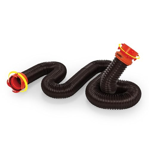 Camco RhinoFLEX 10-foot RV Sewer Hose Extension Kit with Swivel Fitting, Frustration Free-Packaging (39774), Black