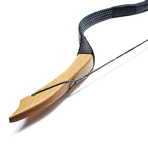 KAINOKAI Traditional Handmade Longbow Horsebow,Hunting Recurve Archery Bow,Recurve Bow Set (Black Dragon, 20.0 Pounds)