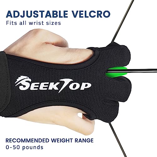 Archery Gloves Shooting Hunting Leather Three Finger Protector for Youth Adult Beginner -S