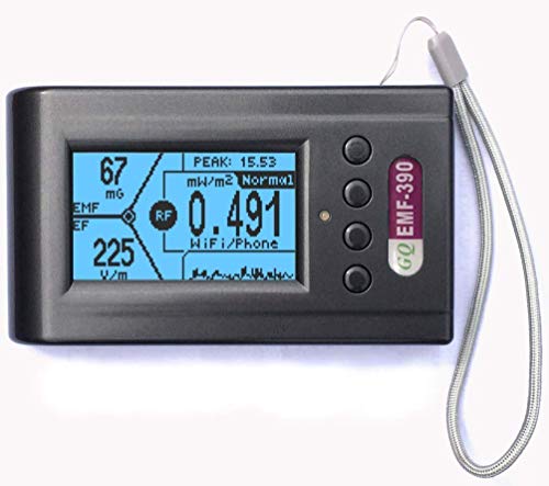 EMF Meter,Advanced GQ EMF-390 Multi-Field Electromagnetic Radiation 3-in-1 EMF ELF RF meter, 5G Cell Tower Smart meter Wifi Signal Detector RF up to 10GHz with Data Logger and 2.5Ghz Spectrum Analyzer