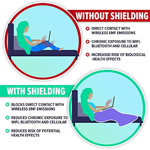 DefenderShield EMF & 5G Radiation Shielding Blanket - Viscose Made from Bamboo and Cotton - Signal Protection Cover for Beds, Couches, Pregnancy, Babies (Large - 80" x 60")