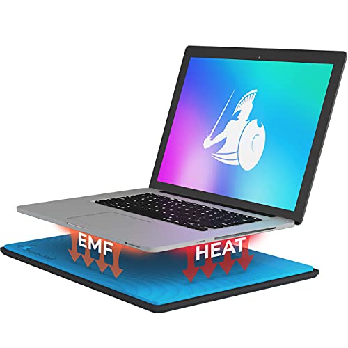 DefenderPad Laptop EMF Radiation Protection & Heat Shield by DefenderShield - EMF Blocker Lap Pad & 5G Protector Computer Lapdesk Compatible with up to 17" Laptop, Chromebook, MacBook (Blue)