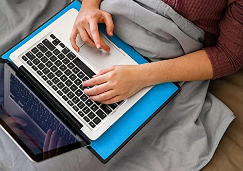 DefenderPad Laptop EMF Radiation Protection & Heat Shield by DefenderShield - EMF Blocker Lap Pad & 5G Protector Computer Lapdesk Compatible with up to 17" Laptop, Chromebook, MacBook (Blue)