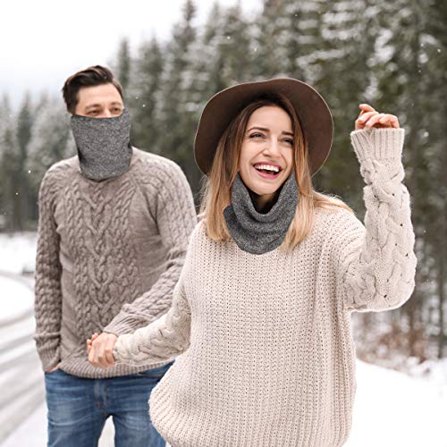 DG Hill (2 Pack Thermal Fleece Lined Double-Layered Neck Warmers, Warm Windproof Winter Ski Neck Gaiter for Men and Women