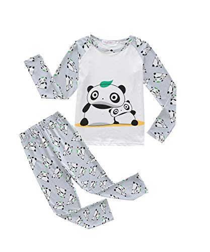 MyFav Big Girls Cute Cartoon Pajama Set Casual Comfy Loungewear Children Sleepwear Panda