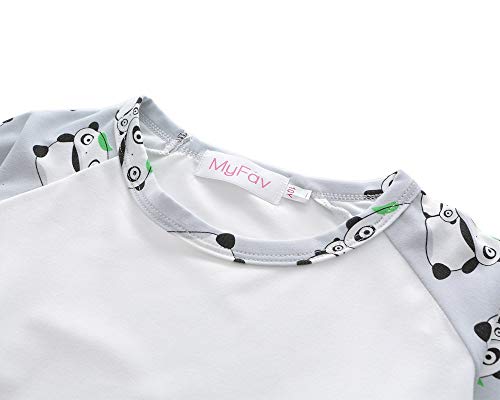 MyFav Big Girls Cute Cartoon Pajama Set Casual Comfy Loungewear Children Sleepwear Panda