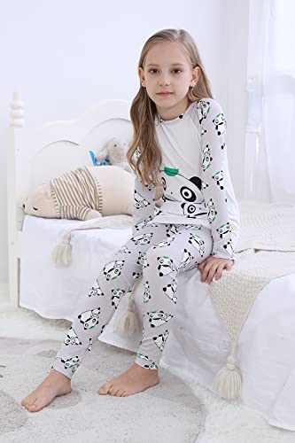 MyFav Big Girls Cute Cartoon Pajama Set Casual Comfy Loungewear Children Sleepwear Panda