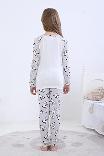 MyFav Big Girls Cute Cartoon Pajama Set Casual Comfy Loungewear Children Sleepwear Panda