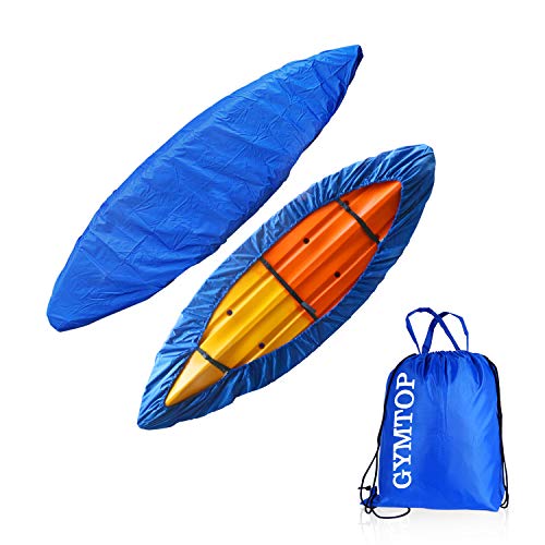 7.8-18ft Waterproof Kayak Canoe Cover-Storage Dust Cover UV Protection Sunblock Shield for Fishing Boat/Kayak/Canoe 7 Sizes [Choose Color] (Dark Blue(Upgraded), Suitable for 9.3-10.5ft Kayak)