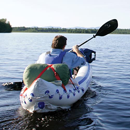 Sea Eagle Inflatable Water Sport Portable Tandem Kayak Canoe with Seats, Paddles, Air Pump, and Storage Bag for 3 People, Blue/White