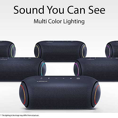 LG XBOOM Go Portable Bluetooth Speaker PL7 - LED Lighting and up to 24-Hour Battery, Black