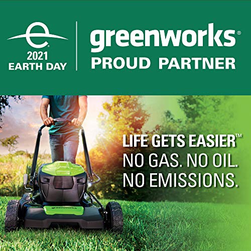 Greenworks 40V 21" Cordless Brushless Push Mower, 6.0Ah USB Battery and Charger Included