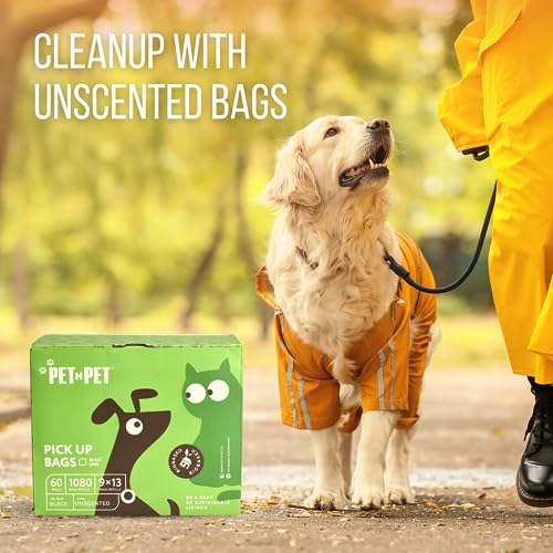PET N PET Dog Poop Bag USDA Certified 38% Biobased Poop Bags 1080 Counts 60 Rolls 9x13 Inches Dog Bags for Poop