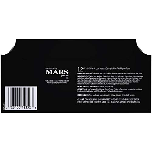 CESAR Soft Wet Dog Food Classic Loaf in Sauce Filet Mignon Flavor Multipack (24) 3.5 oz. Easy Peel Trays