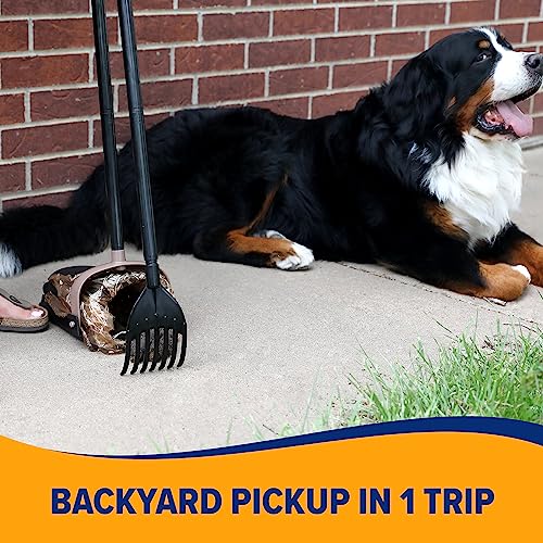 Arm & Hammer Pooper Scooper Swivel Bin & Rake Dog Poop Scooper, Black, (2 Scented Waste Bags Included)