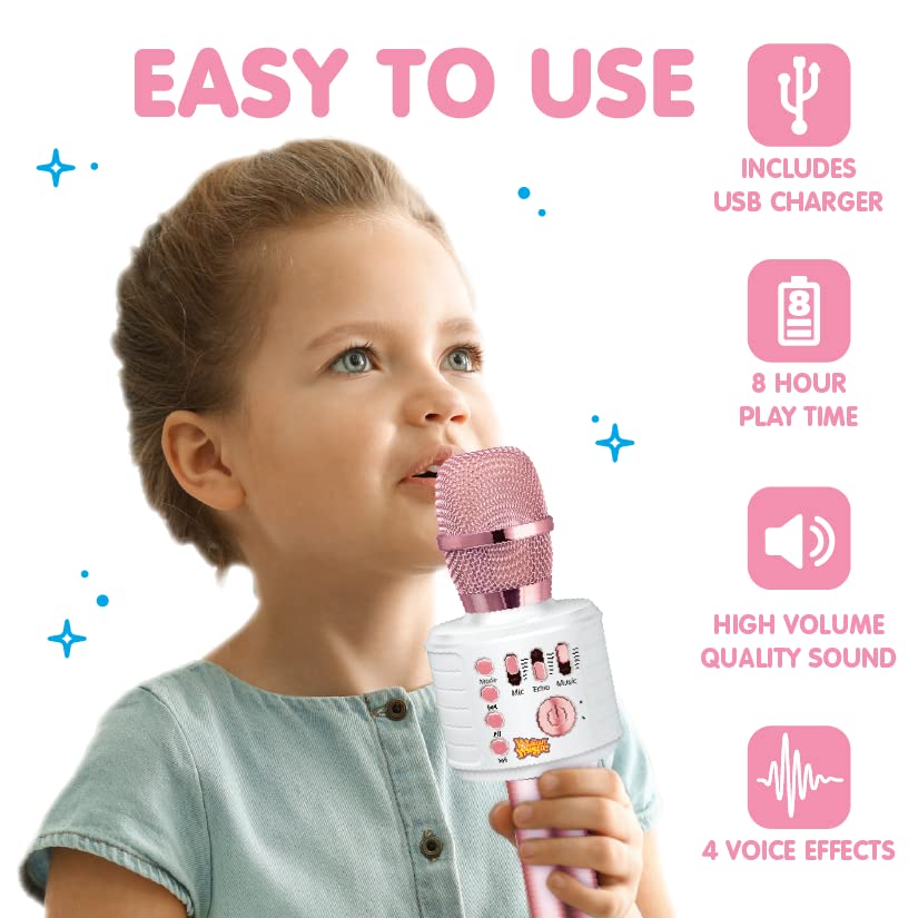 Motown Magic, Bluetooth Karaoke Microphone | Includes 30 Famous Songs |Kids Karaoke Microphone | Birthday Gift for Boys and Girls Ages 3 4 5 6 7 8+