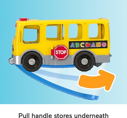 Fisher-Price Little People Toddler Learning Toy Big Yellow School Bus With Lights Sounds & Smart Stages, 4 Figures, Ages 1+ Years