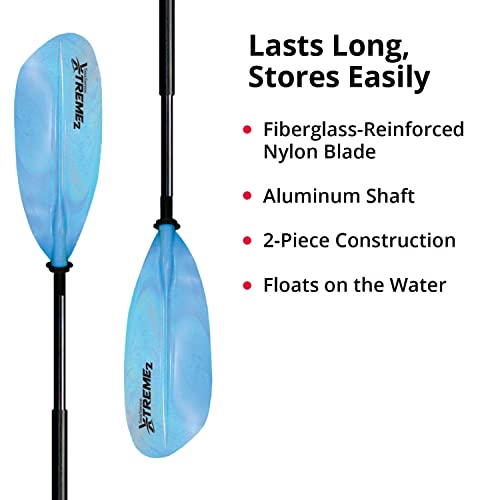 SeaSense XTreme 2 Kayak Paddle, Blue-White, 84” - Fiberglass Reinforced Nylon Blades, 2-Piece Construction - Great for Sport, Sea, Whitewater, Recreational & Fishing Kayaking