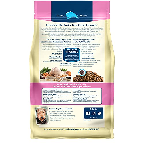Blue Buffalo Life Protection Formula Natural Adult Small Breed Dry Dog Food, Chicken and Brown Rice 6-lb