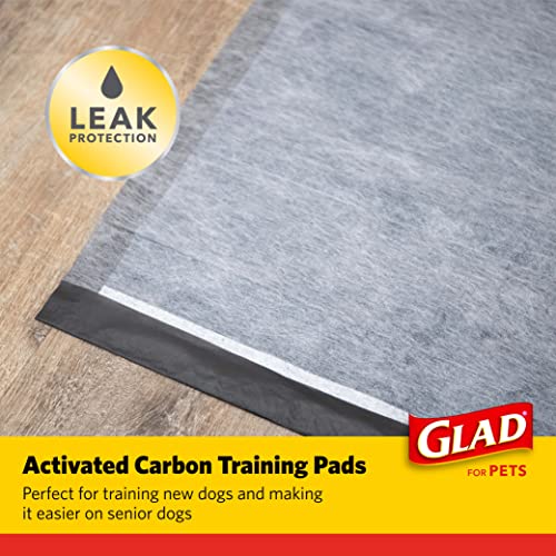 Glad for Pets Black Charcoal Puppy Pads 23" x 23" | Puppy Potty Training Pads That ABSORB & NEUTRALIZE Urine Instantly | New & Improved Quality Puppy Pee Pads, 100 count