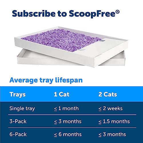 PetSafe ScoopFree Crystal Litter Tray Refills – Lavender Crystals, 3-Pack – Disposable Tray – Includes Leak Protection & Low Tracking Litter – Absorbs Odors on Contact