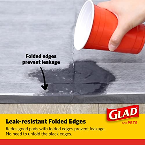 Glad for Pets Black Charcoal Puppy Pads 23" x 23" | Puppy Potty Training Pads That ABSORB & NEUTRALIZE Urine Instantly | New & Improved Quality Puppy Pee Pads, 100 count